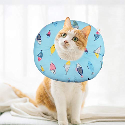Collar Cono de Recuperación para Mascotas Gatos, Collar de Gatito Gato Elizabeth, Collar de Gato Grande, Collar de Seguridad para Gato Perro Mascotas Recuperación de Cirugía o Heridas, L, Más de 10 kg