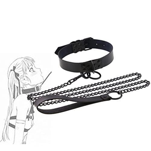 Collar de Cuero de PU Desmontable Negro