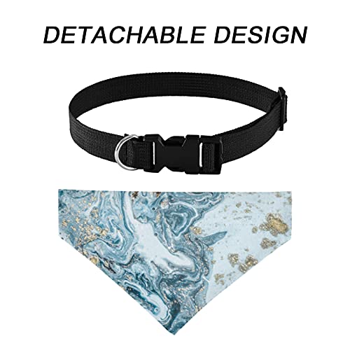 Collar de martingala ajustable para perro, con lentejuelas doradas, abstractas, doradas, para mascotas, collares regulares para mascotas, con hebilla, bandanas triangulares, baberos, bufandas