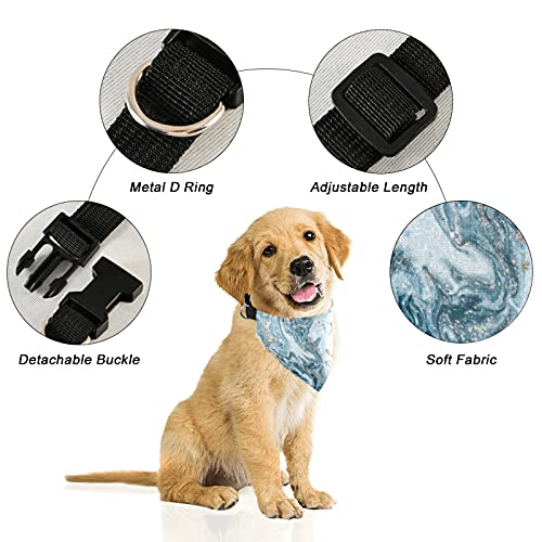 Collar de martingala ajustable para perro, con lentejuelas doradas, abstractas, doradas, para mascotas, collares regulares para mascotas, con hebilla, bandanas triangulares, baberos, bufandas