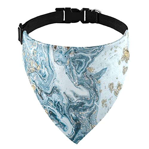 Collar de martingala ajustable para perro, con lentejuelas doradas, abstractas, doradas, para mascotas, collares regulares para mascotas, con hebilla, bandanas triangulares, baberos, bufandas