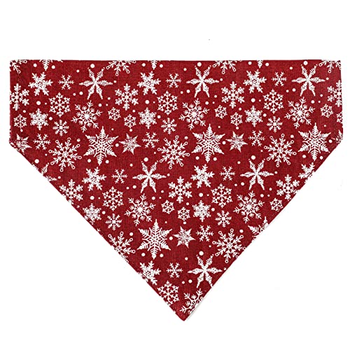 Collar de mascota con patrón de copo de nieve de vestir ajustable para gatos y perros, cuello bandana para Navidad, cuello para mascotas, babero estilo fino 2-XS