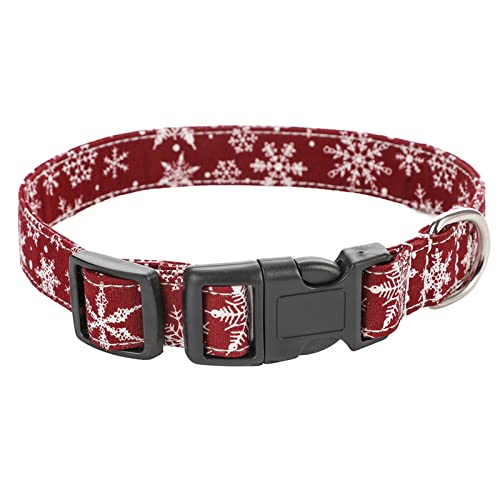 Collar de mascota con patrón de copo de nieve de vestir ajustable para gatos y perros, cuello bandana para Navidad, cuello para mascotas, babero estilo fino 2-XS