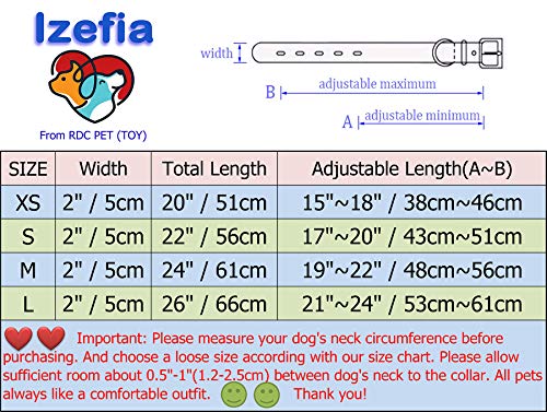 Collar de Perro Collares de Cuero Acolchados Lujosos con Tachuelas Afiladas para Perros Medianos Grandes Collar 5cm de Ancho Anti Mordiscos L,Rd-PT