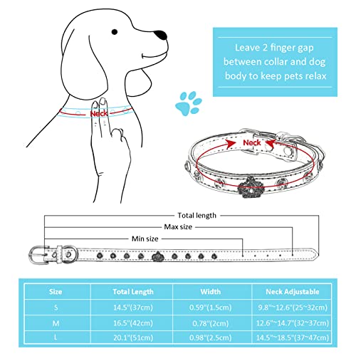 Collar de perro gato de doble corona con lentejuelas de diamantes de imitación para mascotas Collar de seguridad para perros pequeños y medianos, bonito y suave, ajustable, azul M