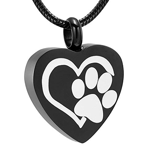 Collar De Urna De Cremación Colgante, Collar, Kit De Relleno De Joyería Incluido Siempre En Mi Corazón, Mascota, Perro, Gato, 1 Pieza, Negro