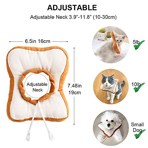Collar electrónico ajustable para gato, lindo cono de cuello de pan después de la cirugía, cono protector de curación de heridas, recuperación de cirugía, collares isabelinos para gatitos