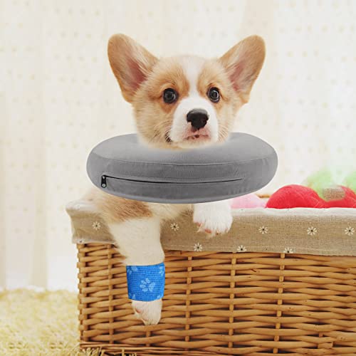 Collar inflable para mascotas Collar inflable de recuperación para perros y gatos, collar suave para cirugía para mascotas, collar protector para mascotas, cono para evitar que los perros muerdan