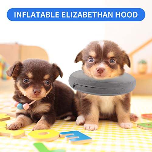 Collar inflable para mascotas Collar inflable de recuperación para perros y gatos, collar suave para cirugía para mascotas, collar protector para mascotas, cono para evitar que los perros muerdan