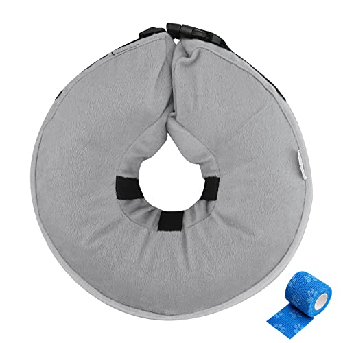 Collar inflable para mascotas Collar inflable de recuperación para perros y gatos, collar suave para cirugía para mascotas, collar protector para mascotas, cono para evitar que los perros muerdan