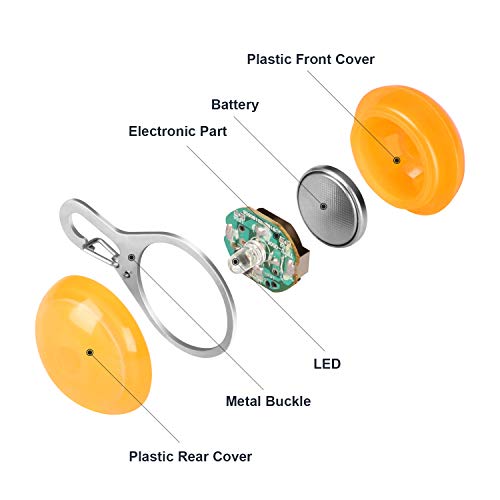 Collar LED Perro, Luz Collar Luminoso Perro - MENNYO 6 Luces de Colores de Seguridad Luminoso Impermeable para Mascotas por Caminar por la Noche, 6 Pilas + 6 Pilas de Repuesto