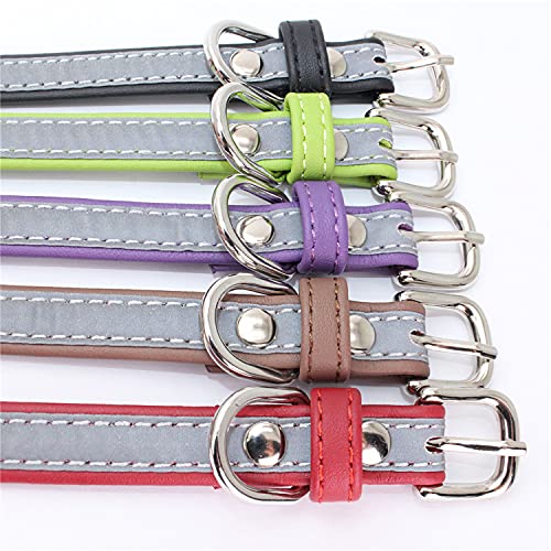 Collar Reflectante Ajustable Personalizados para Gatos Perros Cachorro Gatito con Etiqueta de Nombre Grabado Collar Perro Gato Grande Mediano Pequeño Marrón-Negro
