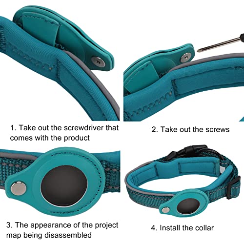 Collar Reflectante para Perros, Ajustable, Suave, de Neopreno, Acolchado, Transpirable, de Nailon, para Mascotas, con Destornillador, para Perros Pequeños, Medianos, Grandes, 4 Tamaños(XL)