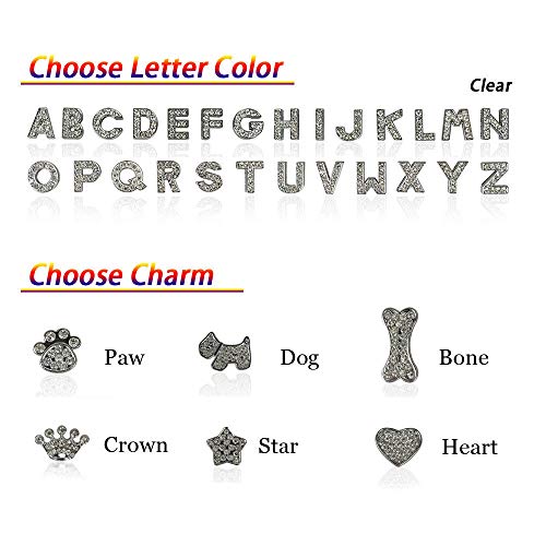 Collares de Perro Cachorro de Diamantes de imitación Brillantes Personalizados Perros pequeños Collar de Chihuahua encantos Accesorios para Mascotas, Azul, l