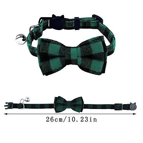 Collares de Seguridad para Gatos,3 Piezas Pajarita de Gato Ajustable,Collar para Gato con Pajarita,Collar de Gatito,Collar de Gatito de Liberación Rápida,para Gatos,Cachorro(Azul,Verde,Rojo)