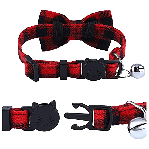 Collares de Seguridad para Gatos,3 Piezas Pajarita de Gato Ajustable,Collar para Gato con Pajarita,Collar de Gatito,Collar de Gatito de Liberación Rápida,para Gatos,Cachorro(Azul,Verde,Rojo)