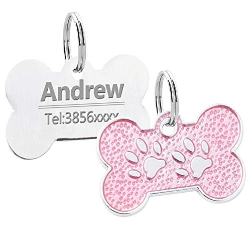 Collares personalizados para perros y gatos Arneses Hoja para perros sin etiquetas Collar grabado con identificación personalizada para el nombre del perro Teléfono Productos para mascotas-Azul