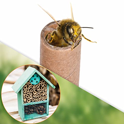 Colmanda Tubos de Cartón, 200 Tubos Nidos con Diámetro de 6 y 8 mm, Tubos de Papel para Hotel de Insectos Refugio para Insectos para Abejas, Mariposas y Mariquitas