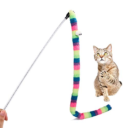 Color Streamer Gato interactivo Gato Varita con toys de campana Gatito gato gato mascota juguete divertido gato juguete de juguete rodillo de la caña de la pesca Teaser para los gatos ( Color : 6 )