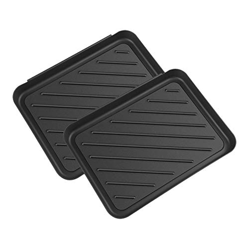 Coltsfoot Bandeja de Arranque de 2 Piezas Bandejas para Alfombrillas de Servicio Pesado, Esteras para Perros o Esteras para Gatos Trampas de Barro para Proteger el Piso 15.75 X11.8 Pulgada