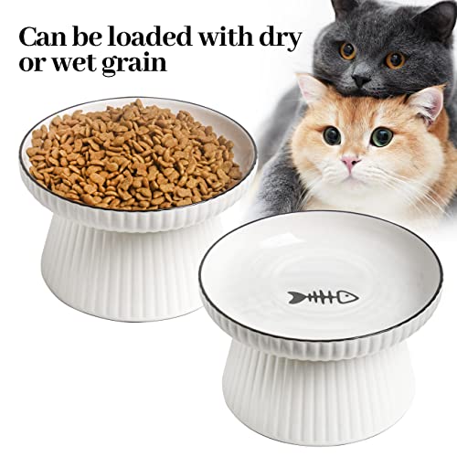 Comedero de cerámica para gatos, comedero para gatos de gran tamaño, de cerámica, para protección contra el cervix, para evitar alergias al pelo de los gatos