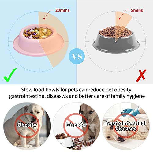 Comedero Lento para Perros y Gatos,Tazón de alimentación Lenta Comedero de Perros para ralentizar la Comida,Adecuado para Mascotas Pequeñas,Respetuoso con el Medio Ambiente,Duradero,No Tóxico