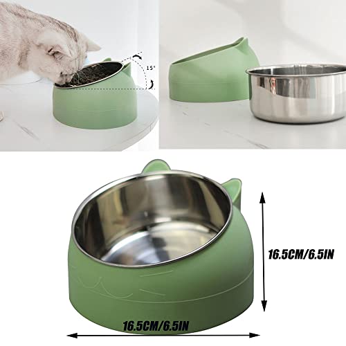 Comedero para Gatos, Ceramica Comedero Elevado Perro, Inclinado Comedero Gato, Cuenco de Comida para Gatos, Comedero Inclinado y Comedero, Antideslizante Cuencos de Comida para Gatos