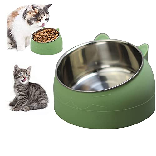 Comedero para Gatos, Ceramica Comedero Elevado Perro, Inclinado Comedero Gato, Cuenco de Comida para Gatos, Comedero Inclinado y Comedero, Antideslizante Cuencos de Comida para Gatos