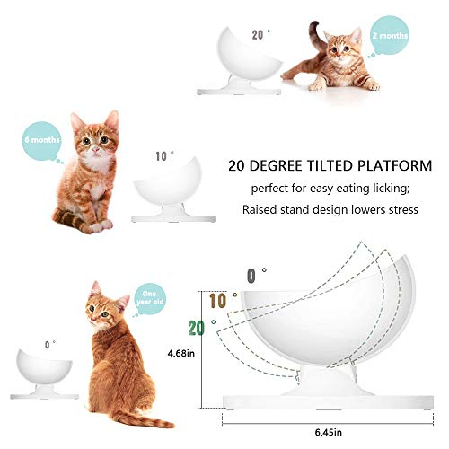 Comedero para gatos y perros con plataforma inclinada de 15 °