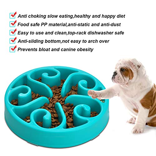 Comedero para perros con alimentación lenta para mascotas, cuenco antideslizante antiasfixia, cuenco antihinchazón, 2 cuencos para perros de alimentación lenta, viene con cuenco de viaje gratis