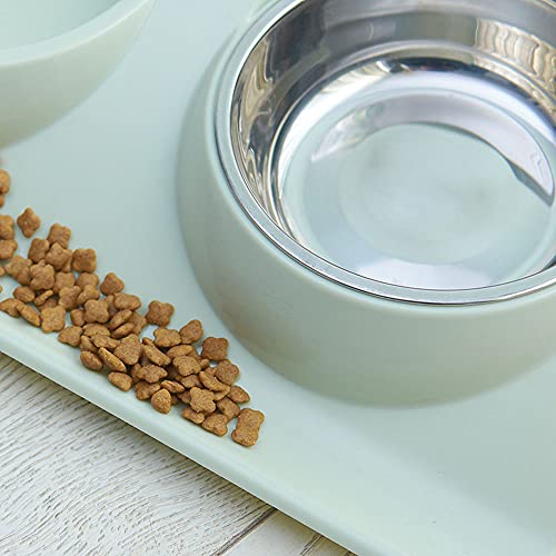 Comedero para Perros Gatos, Comedero para Perros, Tazón de Alimentación para Mascotas, Comedero para Mascotas Doble Tazón, para Comida y Agua
