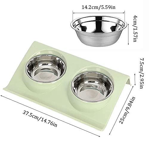 Comedero para Perros Gatos, Comedero para Perros, Tazón de Alimentación para Mascotas, Comedero para Mascotas Doble Tazón, para Comida y Agua