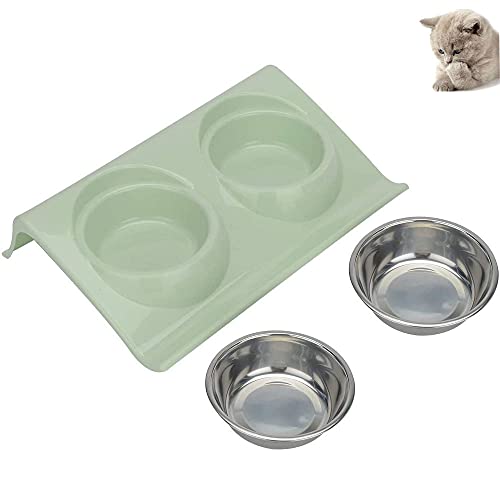 Comedero para Perros Gatos, Comedero para Perros, Tazón de Alimentación para Mascotas, Comedero para Mascotas Doble Tazón, para Comida y Agua