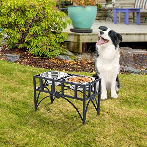 Comedero Perro Cuencos para perros Cuencos de acero inoxidable Huella de viaje Alimentador de alimentación Cuenco de agua para mascotas Perro Gatos Perrito al aire libre Comedero Gato (Size : 18CM)