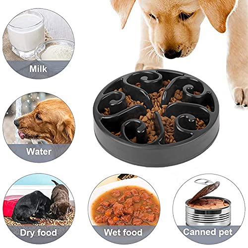 Comedero Perro Gato - Comedero de Perros para Ralentizar la Comida, Bowl Tazón de Fuente del Animal Doméstico Gato Alimentador del perro Lento Abajo Comiendo, Divertida Búsqueda de Alimento (Gris)