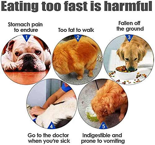 Comedero Perro Gato - Comedero de Perros para Ralentizar la Comida, Bowl Tazón de Fuente del Animal Doméstico Gato Alimentador del perro Lento Abajo Comiendo, Divertida Búsqueda de Alimento (Gris)