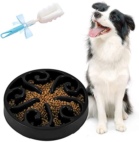 Comedero Perro Gato - Comedero de Perros para Ralentizar la Comida, Bowl Tazón de Fuente del Animal Doméstico Gato Alimentador del perro Lento Abajo Comiendo, Divertida Búsqueda de Alimento (Gris)