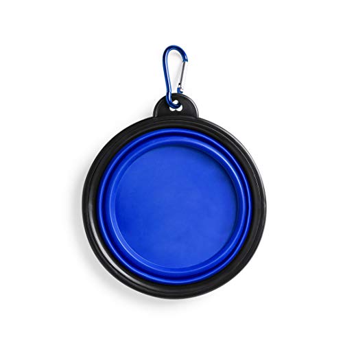 Comedero Plegable para Perros, Bowl para Alimentar Mascotas, Cuenco Plegable para Perros y Gatos, tazón Fuente alimentación para Perros, Bebedero portátil (Azul Marino)