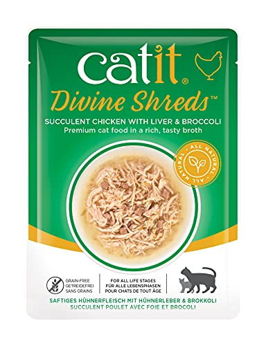 Comida húmeda para Gatos Catit Catit Divine Shreds,Pollo/HÝgado & BR¾coli,75g Pou