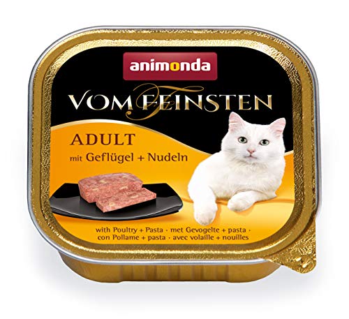 Comida para gatos animonda Vom Feinsten Adult, comida húmeda para gatos adultos, pack mixto con deliciosa variedad de carnes, 32 x 100 g