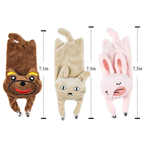 Comius Sharp Juguetes Felpa Catnip, 3PCS Interactivos Juguetes con Campanas para Gatos, Interactiva Mascota Dientes Molienda Catnip Chew Toys para Gato/Gatito/Gatito
