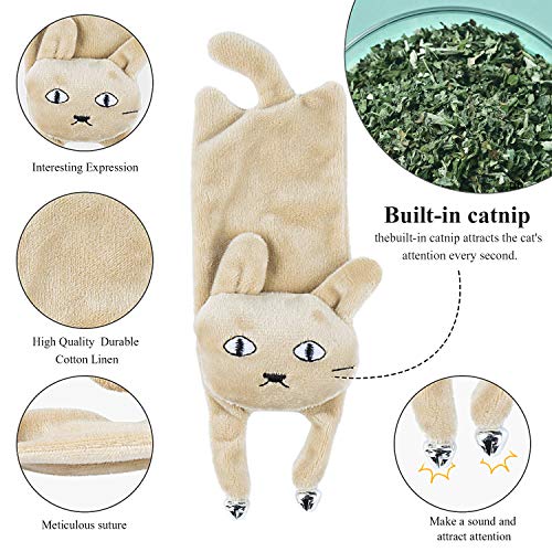 Comius Sharp Juguetes Felpa Catnip, 3PCS Interactivos Juguetes con Campanas para Gatos, Interactiva Mascota Dientes Molienda Catnip Chew Toys para Gato/Gatito/Gatito