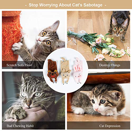 Comius Sharp Juguetes Felpa Catnip, 3PCS Interactivos Juguetes con Campanas para Gatos, Interactiva Mascota Dientes Molienda Catnip Chew Toys para Gato/Gatito/Gatito