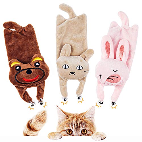 Comius Sharp Juguetes Felpa Catnip, 3PCS Interactivos Juguetes con Campanas para Gatos, Interactiva Mascota Dientes Molienda Catnip Chew Toys para Gato/Gatito/Gatito