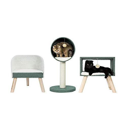 Cómodo Minimalista elegante, camada for gatos for mascotas, linda cama for mascotas, estructura de gato, árbol de gato de madera maciza de lujo, columna for rascar el gato, poste for rascar el gato su