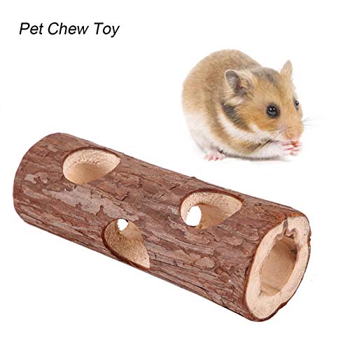 Compras Locas Túnel de Animales, Tubo de Ejercicio Túnel de Animales Túnel de Madera para hámster, Juguete masticable hurón Conejillo de Indias para hámster(Big)