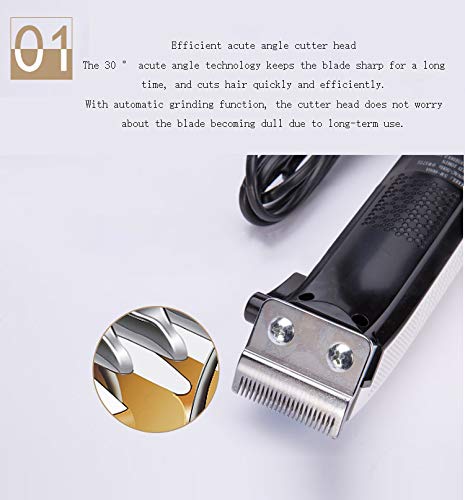 Con cable Clippers perro, mascota Clippers kits de cuidado personal, de poco ruido eléctrico Pet Trimmer Trimmer pelo con peines 4 Guía de tijeras de uñas Kits Clipper para el gato del perro,Azul