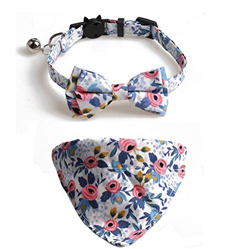 Conjunto de Bandana para El Cuello de Mascotas 2 Unids/Set Bufanda Ajustable Floral para El Cuello de La Pajarita Accesorios de Disfraz para Mascotas Decoración para Gatos Perros