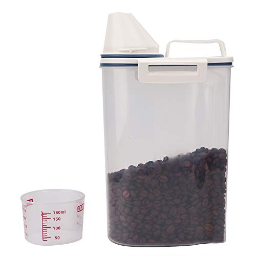 Contenedor de almacenamiento de alimentos, recipiente hermético para alimentos para mascotas con taza medidora Boquilla de vertido Cubo sellado Caja de almacenamiento a prueba de humedad para perro ga