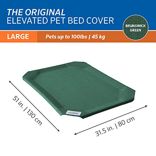 Coolaroo Elevated Mascota Cama Cubierta de Repuesto, Color Verde